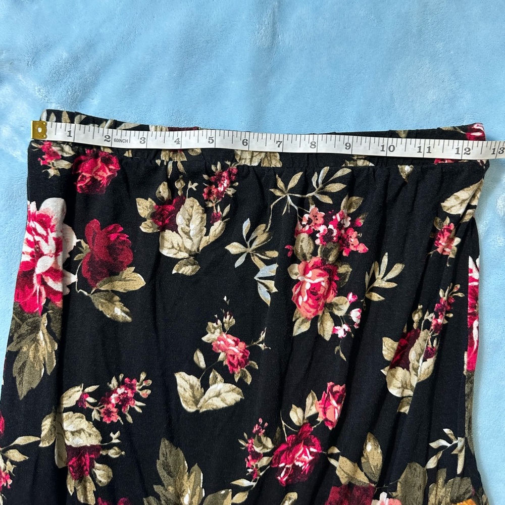 Ambiance Women’s Black Floral Jumpsuit (S) Strapless Elastic Waist. - Picture 7 of 12